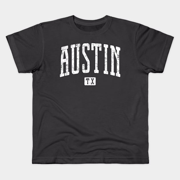 Austin TX Vintage City Kids T-Shirt by Vicinity